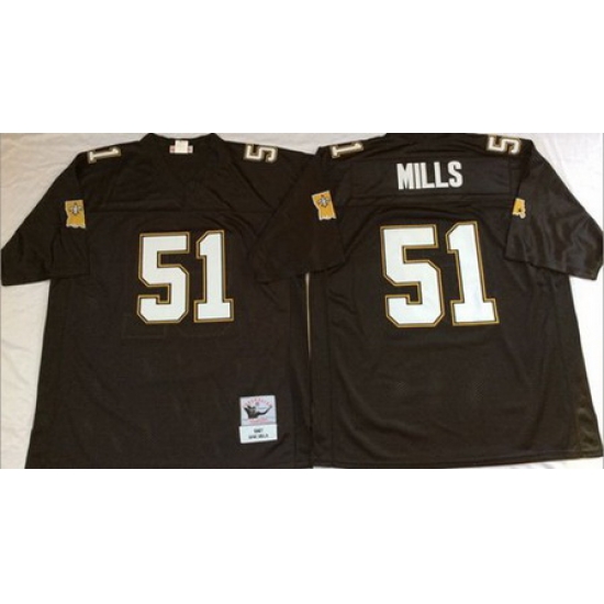 Mitchell&Ness Saints 51 Sam Mills Black Throwback Stitched NFL Jersey Mitchell&Ness Saints 51 Sam Mills Black Throwback Stitched NFL Jersey