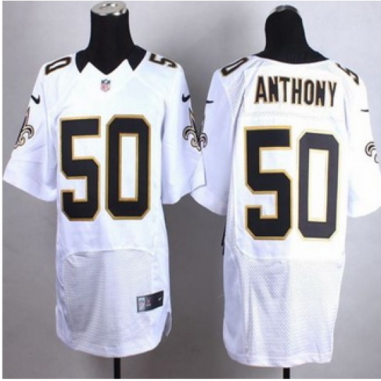 New New Orleans Saints #50 Stephone Anthony White Men' Stitched NFL Elite Jersey New New Orleans Saints #50 Stephone Anthony White Men' Stitched NFL Elite Jersey