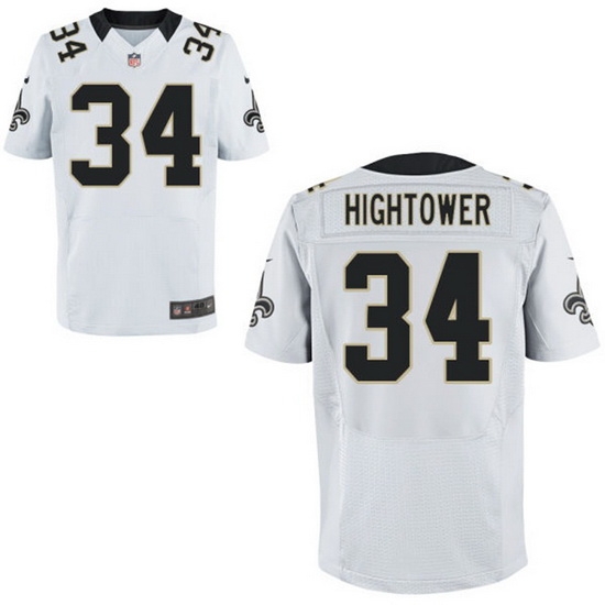 New Orleans Saints #34 Tim Hightower White Elite Jersey New Orleans Saints #34 Tim Hightower White Elite Jersey