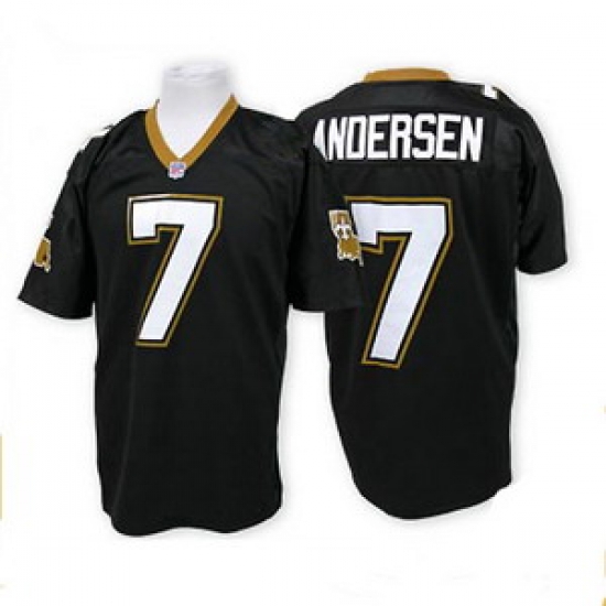 New Orleans Saints 7 Morten Andersen Throwback Black jersey New Orleans Saints 7 Morten Andersen Throwback Black jersey