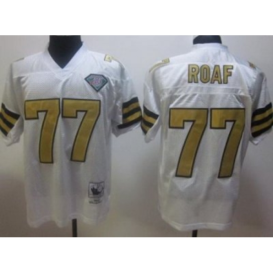 New Orleans Saints 77 Willie Roaf White Throwback Jerseys New Orleans Saints 77 Willie Roaf White Throwback Jerseys