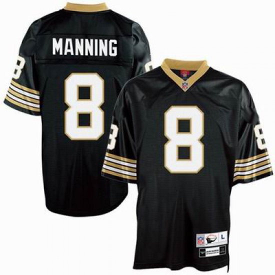 New Orleans Saints 8 Archie Manning Black throwback New Orleans Saints 8 Archie Manning Black throwback