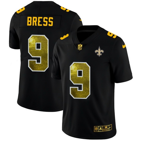 New Orleans Saints 9 Drew Brees Men Black Nike Golden Sequin Vapor Limited NFL Jersey New Orleans Saints 9 Drew Brees Men Black Nike Golden Sequin Vapor Limited NFL Jersey