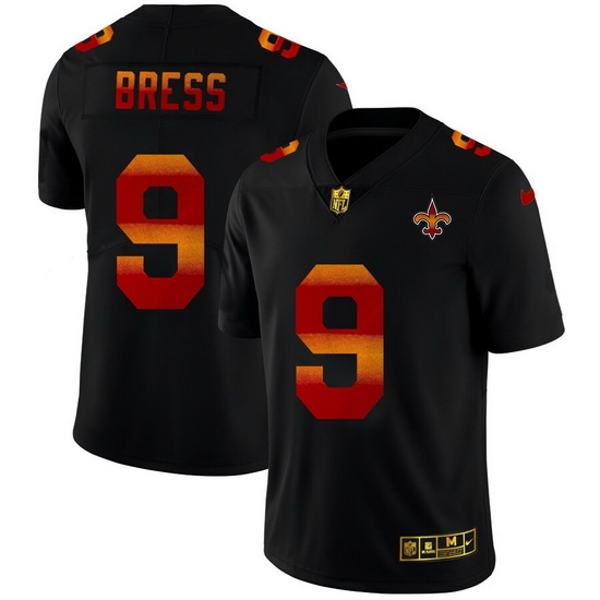 New Orleans Saints 9 Drew Brees Men Black Nike Red Orange Stripe Vapor Limited NFL Jersey New Orleans Saints 9 Drew Brees Men Black Nike Red Orange Stripe Vapor Limited NFL Jersey