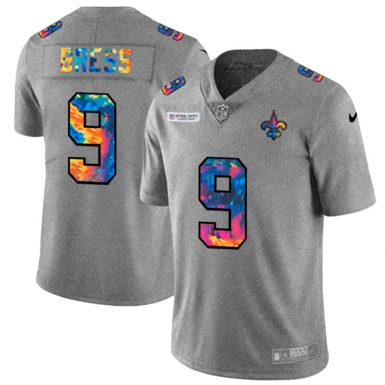 New Orleans Saints 9 Drew Brees Men Nike Multi Color 2020 NFL Crucial Catch NFL Jersey Greyheather New Orleans Saints 9 Drew Brees Men Nike Multi Color 2020 NFL Crucial Catch NFL Jersey Greyheather