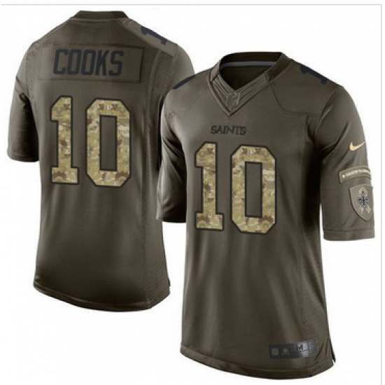 Nike New Orleans Saints #10 Brandin Cooks Green Men 27s Stitched NFL Limited Salute to Service Jersey Nike New Orleans Saints #10 Brandin Cooks Green Men 27s Stitched NFL Limited Salute to Service Jersey