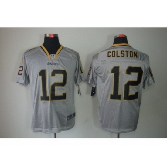 Nike New Orleans Saints 12 Marques Colston grey Elite lights out NFL Jersey Nike New Orleans Saints 12 Marques Colston grey Elite lights out NFL Jersey