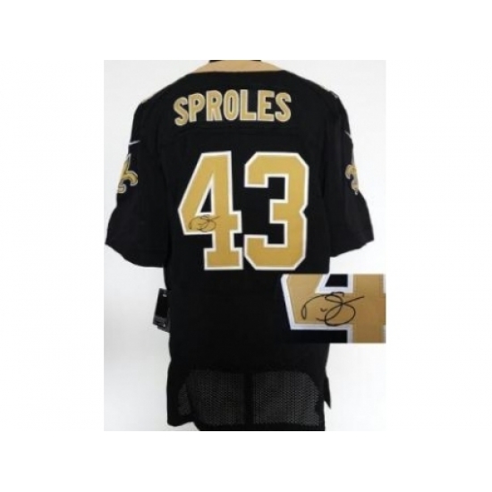 Nike New Orleans Saints 43 Darren Sproles Black Elite Signed NFL Jersey Nike New Orleans Saints 43 Darren Sproles Black Elite Signed NFL Jersey