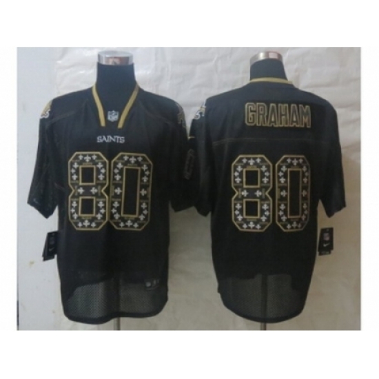 Nike New Orleans Saints 80 Jimmy Graham Black Elite Lights Out Fashion NFL Jersey Nike New Orleans Saints 80 Jimmy Graham Black Elite Lights Out Fashion NFL Jersey