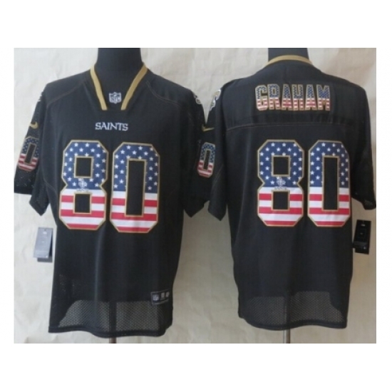 Nike New Orleans Saints 80 Jimmy Graham Black Elite USA Flag Fashion NFL Jersey Nike New Orleans Saints 80 Jimmy Graham Black Elite USA Flag Fashion NFL Jersey