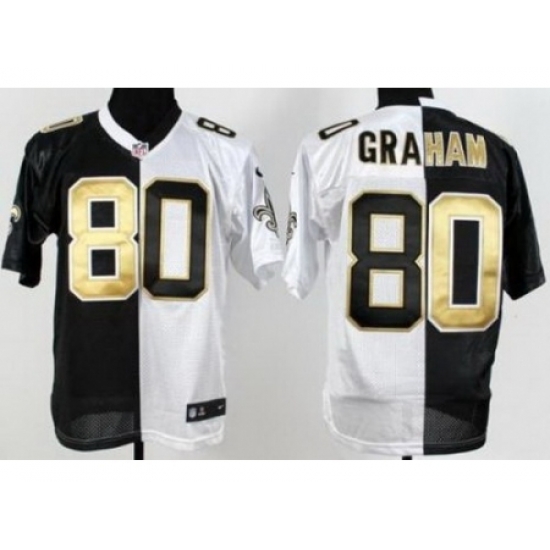 Nike New Orleans Saints 80 Jimmy Graham Black White Split NFL Jersey Nike New Orleans Saints 80 Jimmy Graham Black White Split NFL Jersey