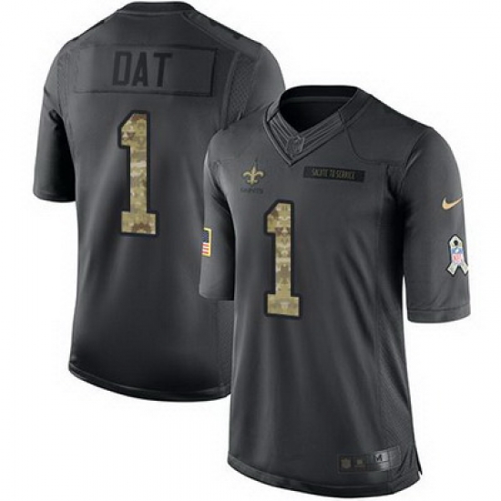 Nike Saints #1 Who Dat Black Mens Stitched NFL Limited 2016 Salute To Service Jersey Nike Saints #1 Who Dat Black Mens Stitched NFL Limited 2016 Salute To Service Jersey