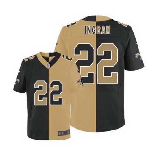 Nike Saints #22 Mark Ingram Black Gold Mens Stitched NFL Elite Split Jersey Nike Saints #22 Mark Ingram Black Gold Mens Stitched NFL Elite Split Jersey
