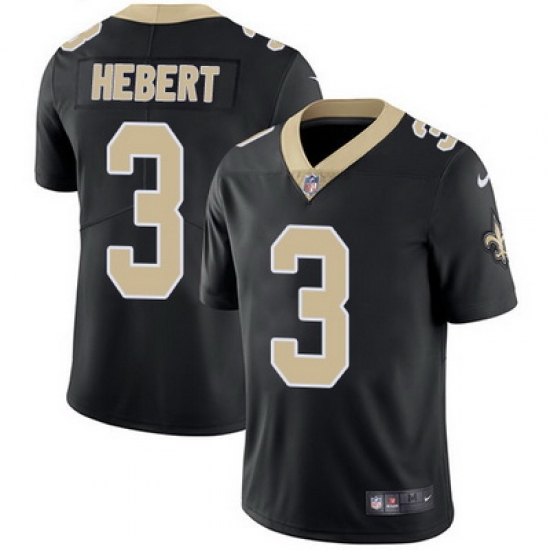Nike Saints #3 Bobby Hebert Black Team Color Mens Stitched NFL Vapor Untouchable Limited Jersey Nike Saints #3 Bobby Hebert Black Team Color Mens Stitched NFL Vapor Untouchable Limited Jersey