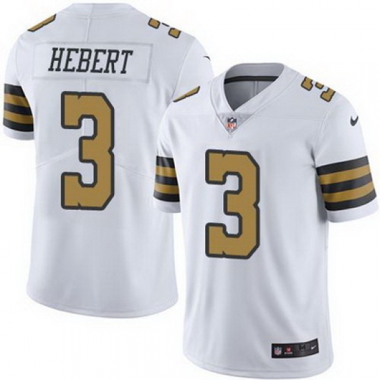 Nike Saints #3 Bobby Hebert White Mens Stitched NFL Limited Rush Jersey Nike Saints #3 Bobby Hebert White Mens Stitched NFL Limited Rush Jersey