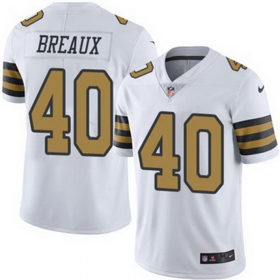 Nike Saints #40 Delvin Breaux White Mens Stitched NFL Limited Rush Jersey Nike Saints #40 Delvin Breaux White Mens Stitched NFL Limited Rush Jersey