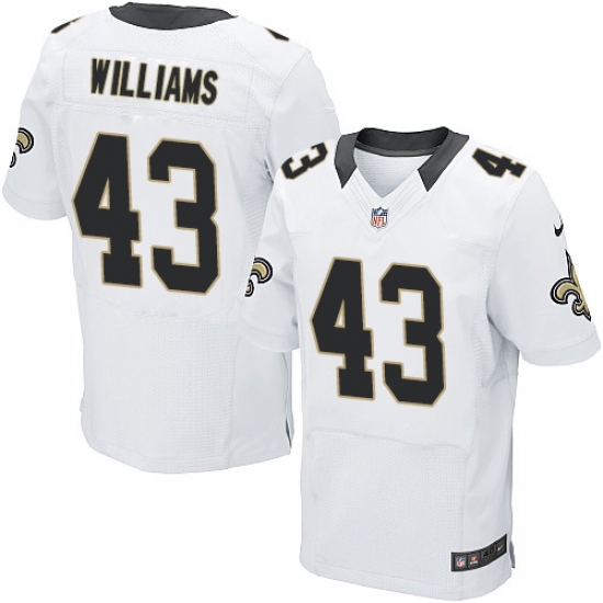Nike Saints #43 Marcus Williams White Mens Stitched NFL Elite Jersey Nike Saints #43 Marcus Williams White Mens Stitched NFL Elite Jersey