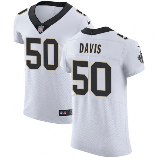 Nike Saints #50 DeMario Davis White Mens Stitched NFL Vapor Untouchable Elite Jersey Nike Saints #50 DeMario Davis White Mens Stitched NFL Vapor Untouchable Elite Jersey