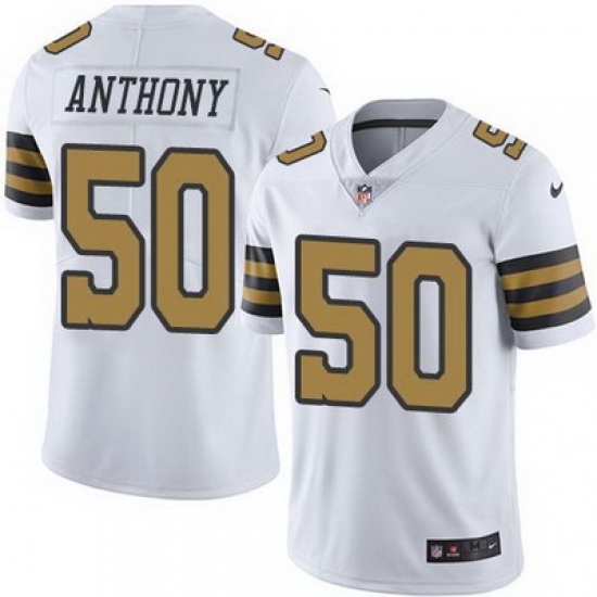 Nike Saints #50 Stephone Anthony White Mens Stitched NFL Limited Rush Jersey Nike Saints #50 Stephone Anthony White Mens Stitched NFL Limited Rush Jersey