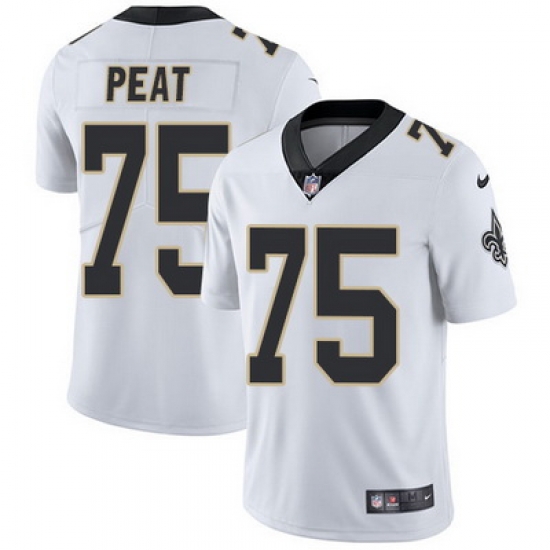 Nike Saints #75 Andrus Peat White Mens Stitched NFL Vapor Untouchable Limited Jersey Nike Saints #75 Andrus Peat White Mens Stitched NFL Vapor Untouchable Limited Jersey
