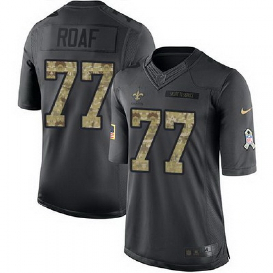 Nike Saints #77 Willie Roaf Black Mens Stitched NFL Limited 2016 Salute To Service Jersey Nike Saints #77 Willie Roaf Black Mens Stitched NFL Limited 2016 Salute To Service Jersey