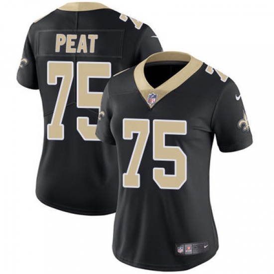 Nike Saints #75 Andrus Peat Black Team Color Womens Stitched NFL Vapor Untouchable Limited Jersey Nike Saints #75 Andrus Peat Black Team Color Womens Stitched NFL Vapor Untouchable Limited Jersey
