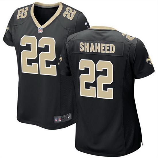 Women New Orleans Saints 22 Rashid Shaheed Black Stitched Game Jersey Run Small Women New Orleans Saints 22 Rashid Shaheed Black Stitched Game Jersey Run Small