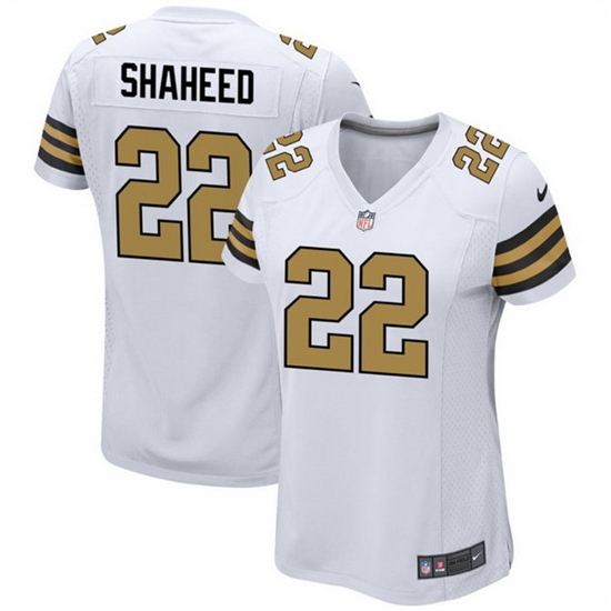 Women New Orleans Saints 22 Rashid Shaheed White Color Rush Stitched Game Jersey Run Small Women New Orleans Saints 22 Rashid Shaheed White Color Rush Stitched Game Jersey Run Small