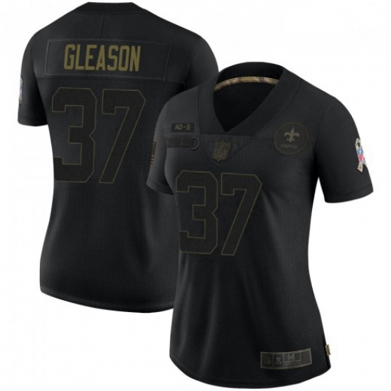 Women New Orleans Saints 37 Steve Gleason Black 2020 Salute To Service Limited Jersey Women New Orleans Saints 37 Steve Gleason Black 2020 Salute To Service Limited Jersey