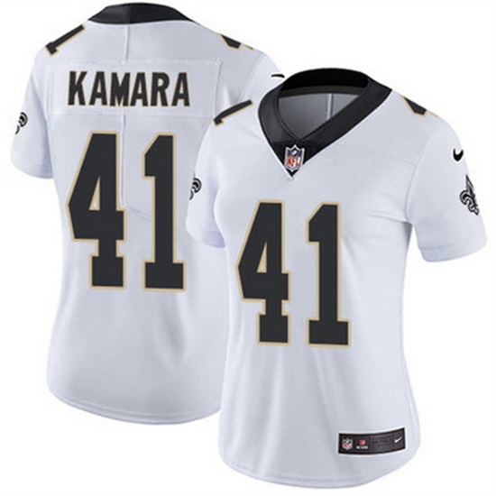 Women New Orleans Saints 41 Alvin Kamara White Vapor Untouchable Limited Stitched Jersey Women New Orleans Saints 41 Alvin Kamara White Vapor Untouchable Limited Stitched Jersey