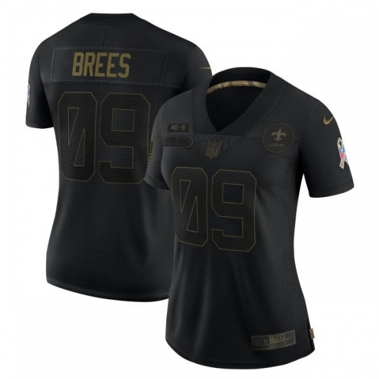 Women New Orleans Saints 9 Drew Brees Black Salute To Service Limited Jersey Women New Orleans Saints 9 Drew Brees Black Salute To Service Limited Jersey