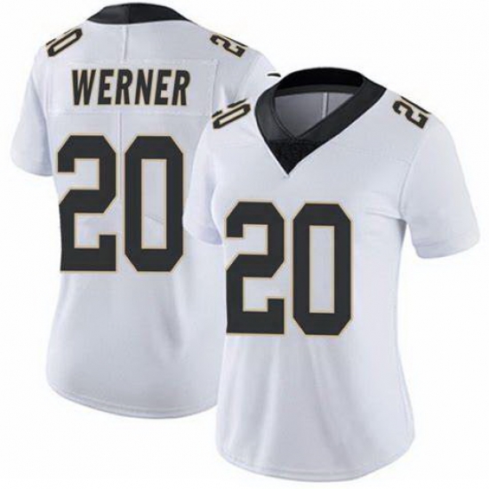Women New Orleans Saints Pete Werner #20 White Vapor Limited Stitched NFL Jersey Women New Orleans Saints Pete Werner #20 White Vapor Limited Stitched NFL Jersey