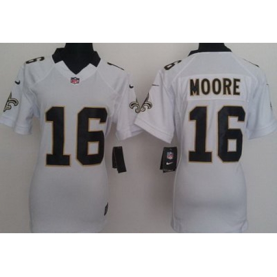 Women Nike New Orleans Saints 16 Lance Moore White Nike NFL Jersey Women Nike New Orleans Saints 16 Lance Moore White Nike NFL Jersey