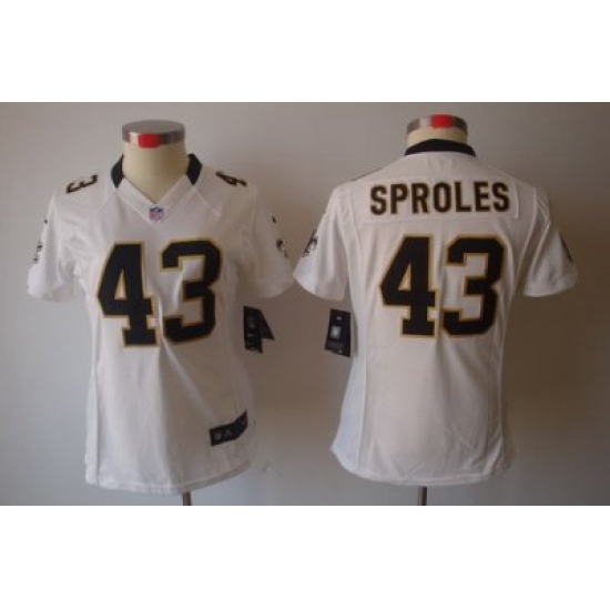 Women Nike New Orleans Saints #43 Darren Sproles White Game LIMITED Nike NFL Jerseys Women Nike New Orleans Saints #43 Darren Sproles White Game LIMITED Nike NFL Jerseys