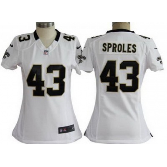 Women Nike New Orleans Saints 43 Sproles White Jerseys Women Nike New Orleans Saints 43 Sproles White Jerseys