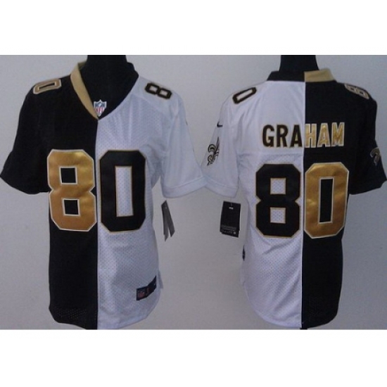 Women Nike New Orleans Saints 80 Jimmy Graham Black White Split NFL Jerseys Women Nike New Orleans Saints 80 Jimmy Graham Black White Split NFL Jerseys