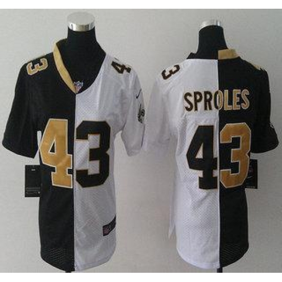 Womens Nike New Orleans Saints 43 Darren Sproles Black and White Split NFL Jersey Womens Nike New Orleans Saints 43 Darren Sproles Black and White Split NFL Jersey