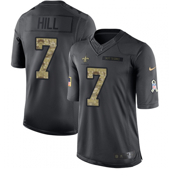 Limited Nike Black Youth Taysom Hill Jersey NFL 7 New Orleans Saints 2016 Salute to Service Limited Nike Black Youth Taysom Hill Jersey NFL 7 New Orleans Saints 2016 Salute to Service