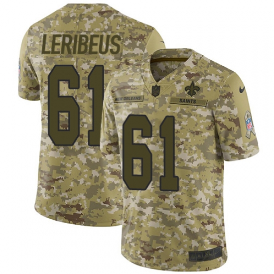 Limited Nike Camo Youth Josh LeRibeus Jersey NFL 61 New Orleans Saints 2018 Salute to Service Limited Nike Camo Youth Josh LeRibeus Jersey NFL 61 New Orleans Saints 2018 Salute to Service