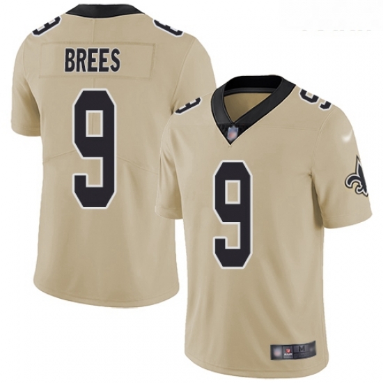 Saints #9 Drew Brees Gold Youth Stitched Football Limited Inverted Legend Jersey Saints #9 Drew Brees Gold Youth Stitched Football Limited Inverted Legend Jersey