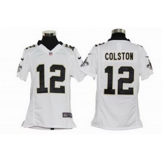 Youth Nike New Orleans Saints 12# Marques Colston Game Team White Color Jersey (S-XL) Youth Nike New Orleans Saints 12# Marques Colston Game Team White Color Jersey (S-XL)