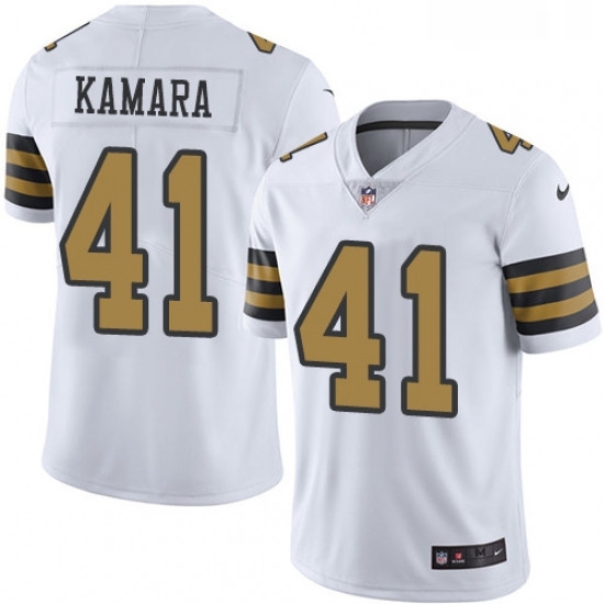 Youth Nike New Orleans Saints 41 Alvin Kamara Limited White Rush Vapor Untouchable NFL Jersey Youth Nike New Orleans Saints 41 Alvin Kamara Limited White Rush Vapor Untouchable NFL Jersey