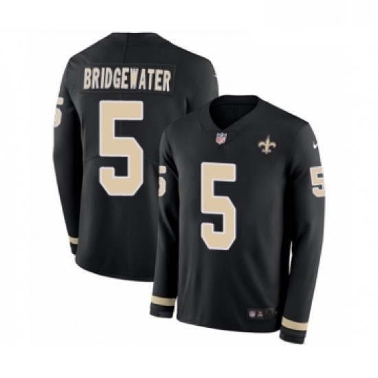 Youth Nike New Orleans Saints 5 Teddy Bridgewater Limited Black Therma Long Sleeve NFL Jersey Youth Nike New Orleans Saints 5 Teddy Bridgewater Limited Black Therma Long Sleeve NFL Jersey