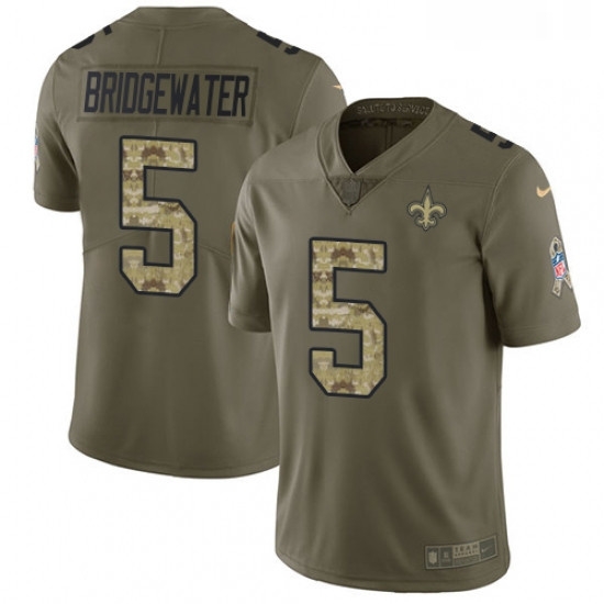 Youth Nike New Orleans Saints 5 Teddy Bridgewater Limited Olive Camo 2017 Salute to Service NFL Jersey Youth Nike New Orleans Saints 5 Teddy Bridgewater Limited Olive Camo 2017 Salute to Service NFL Jersey