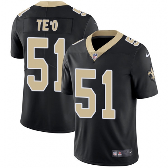 Youth Nike New Orleans Saints 51 Manti Teo Elite Black Team Color NFL Jersey Youth Nike New Orleans Saints 51 Manti Teo Elite Black Team Color NFL Jersey
