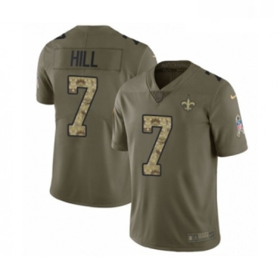 Youth Nike New Orleans Saints 7 Taysom Hill Limited Olive Camo 2017 Salute to Service NFL Jersey Youth Nike New Orleans Saints 7 Taysom Hill Limited Olive Camo 2017 Salute to Service NFL Jersey
