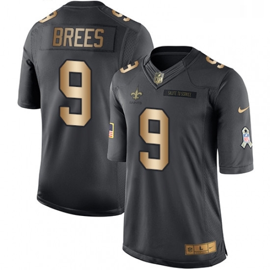 Youth Nike New Orleans Saints 9 Drew Brees Limited BlackGold Salute to Service NFL Jersey Youth Nike New Orleans Saints 9 Drew Brees Limited BlackGold Salute to Service NFL Jersey