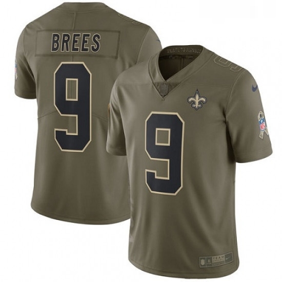 Youth Nike New Orleans Saints 9 Drew Brees Limited Olive 2017 Salute to Service NFL Jersey Youth Nike New Orleans Saints 9 Drew Brees Limited Olive 2017 Salute to Service NFL Jersey