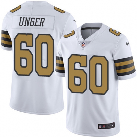 Youth Nike Saints 60 Max Unger White Stitched NFL Limited Rush Jersey Youth Nike Saints 60 Max Unger White Stitched NFL Limited Rush Jersey
