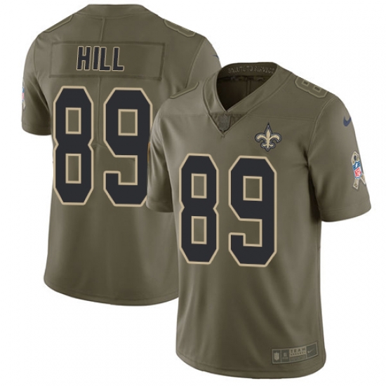 Youth Nike Saints #89 Josh Hill Olive Stitched NFL Limited 2017 Salute to Service Jersey Youth Nike Saints #89 Josh Hill Olive Stitched NFL Limited 2017 Salute to Service Jersey